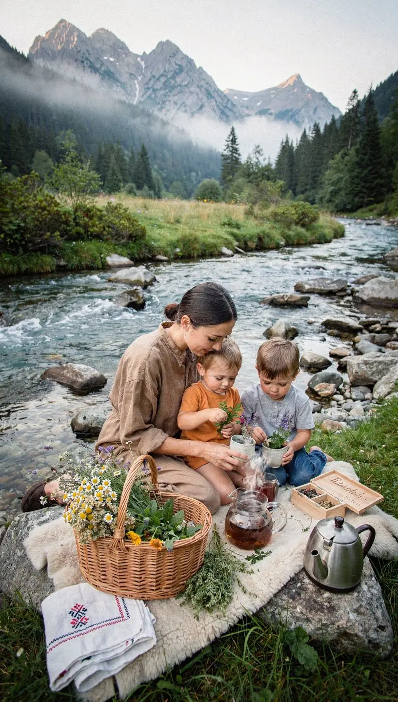 Ručne zbierané bylinky v košíku pripravené na sušenie